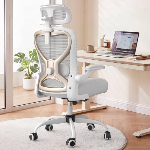 Ergonomic Home Office Chair, 4-Way Lumbar, Thick Cushion, 330LBS
